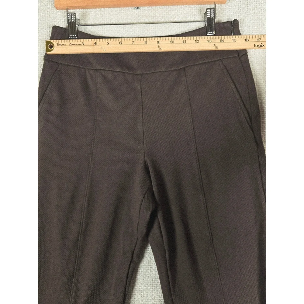 Cabi Brown Wide Leg Pintuck Trousers Side Zip Stretch‎ Career Pants Size 10
